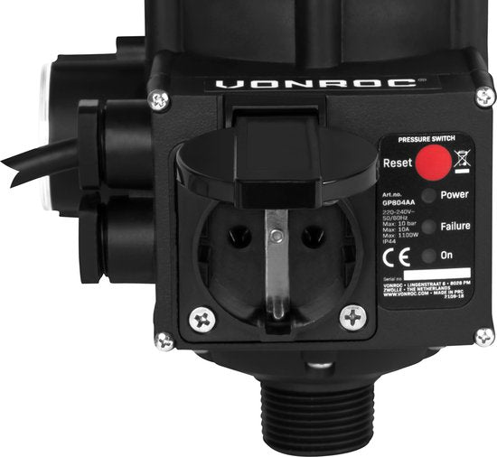 VONROC Pressostat / pressostat électronique - Plug & Play - Universel - Max. 1100W
