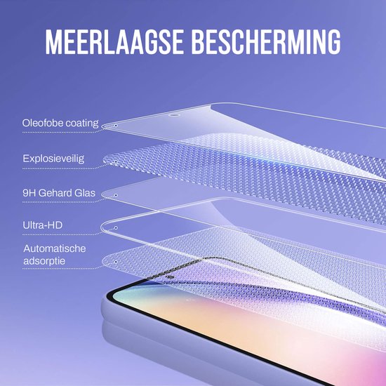 Protection d'écran Podec pour Samsung Galaxy A54 - Verre de protection trempé - Transparent et résistant aux rayures - Protection d'écran en verre trempé - 3 pièces