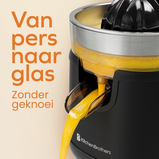 KitchenBrothers Presse-agrumes - Avec bec et poignée - 0.35L - Noir
