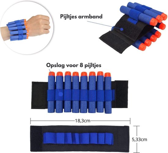 VAIVE Gilet tactique pour Nerf - Inclut des fléchettes et un chargeur pour les pistolets