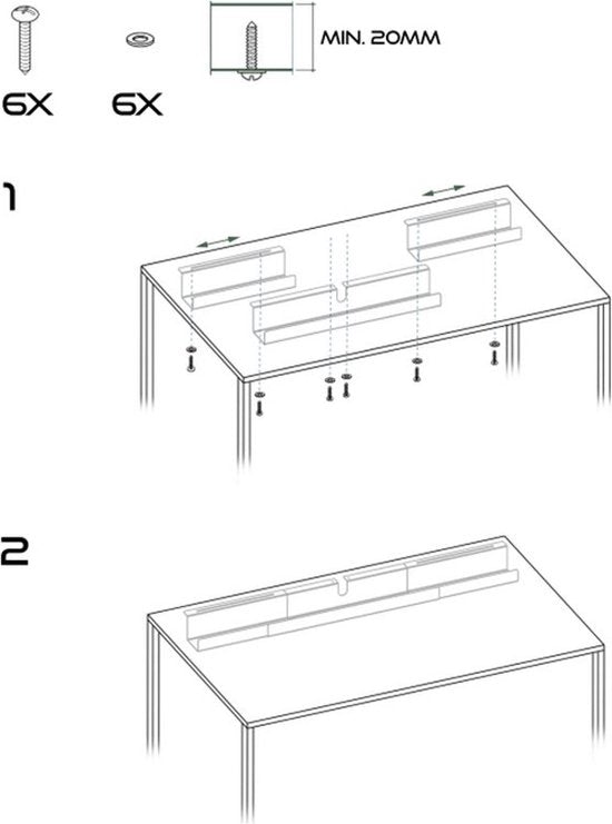 BRASQ Chemin de câbles réglable blanc - Rangement des câbles - Chemin de câbles bureau - Support de câbles - Gestion des câbles - Universel