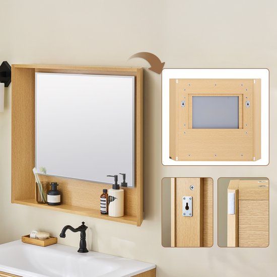 SoBuy BZR198-N Meuble de salle de bain avec évier - Bois composite 80cm