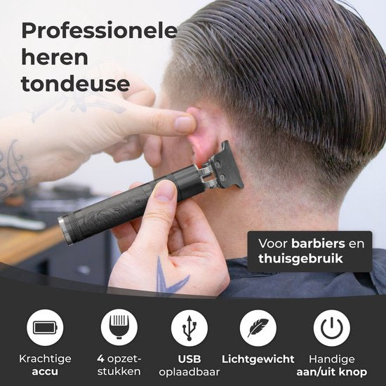 Nuvance Trimmer Men - Hair clipper Head Hair - Includes 4 Attachments - Beard trimmer and Hair trimmer - Hair clippers - Usb Rechargeable