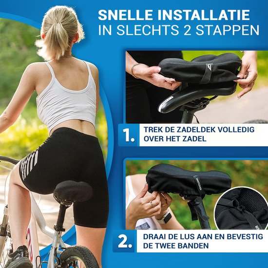 NEXTCOVER® New Universal gel saddle cover bike including rain cover [memory foam] - Housse de selle imperméable avec rembourrage multicouche - Housse de selle imperméable pour selle de vélo pour hommes et femmes - Slim