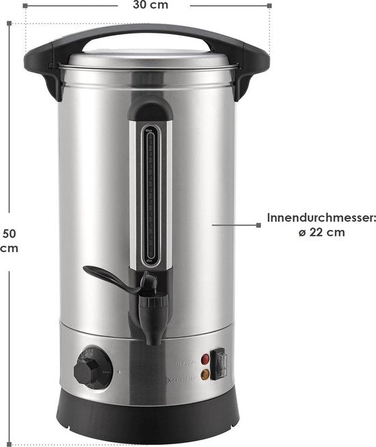 Glühweinkoker / Glühweinketel Teramo en acier inoxydable - 10 litres - 1500 Watt