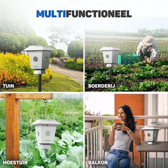 Vulpes Goods® Repellent - Répulsif pour pigeons - Répulsif pour oiseaux à ultrasons - Répulsif pour corneilles - Répulsif pour épouvantails pour pigeons, oiseaux, corneilles et autres volailles - Respectueux des animaux - Fonctionne à l'énergie solaire