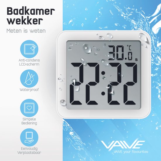 VAIVE Shower Timer Waterproof - Minuteur de douche - Sablier de douche - Horloge - Minuteur de douche