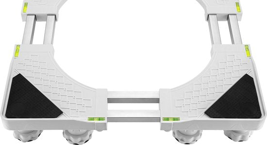Elévateur pour lave-linge avec niveau à bulle - 8 pieds réglables capacité de charge de 350 kg - longueur et largeur réglables de 53,5 à 68 cm - convient également pour sèche-linge lave-vaisselle réfrigérateur-congélateur