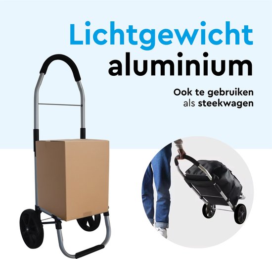 BRASQ Caddie - 45 Litres - Caddie avec compartiment réfrigérant - Pliable - Résistant aux intempéries - jusqu'à 35KG - Structure en aluminium