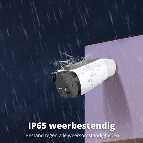 FlinQ Smart Security Camera Sentinel - USB & Solar Rechargeable - Caméra extérieure avec panneau solaire - Caméra de sécurité extérieure - 2K HD - Vision nocturne