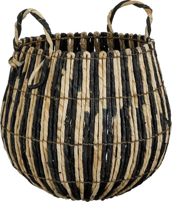 Mica Decorations Ronda Basket - Lot de 2 - H40 x Ø44 cm - Noir