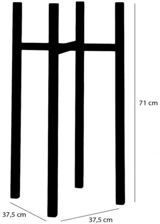 Mica Decorations Ascot Plant Stand XL - L38 x L38 x H71 cm - Métal - Noir