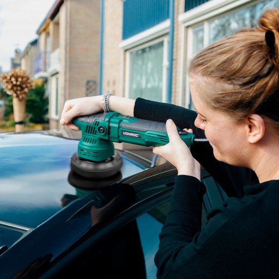 VONROC Polisseuse excentrique - Polisseuse - 650W - Ø125mm - Démarrage progressif - Puissance fixe & 1 disque de polissage