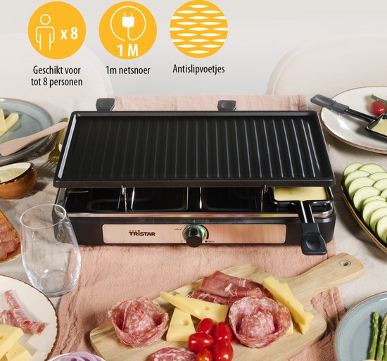 Tristar Gourmet Set - RA-2746 - 1400W - Gril 8 personnes - Inclut 8 poêles - Sans PFAS