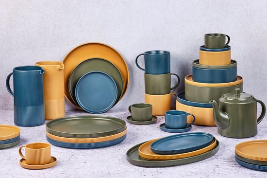 SCANDI Vaisselle complète - 36 pièces - Ochre