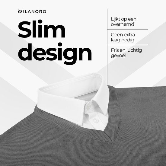 Milanoro - Pull homme à col chemise - Gris foncé - S
