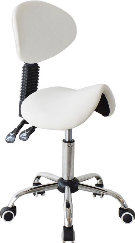 Tabouret de selle ergonomique dossier inclinable - tabouret de barbier - tabouret - hauteur réglable
