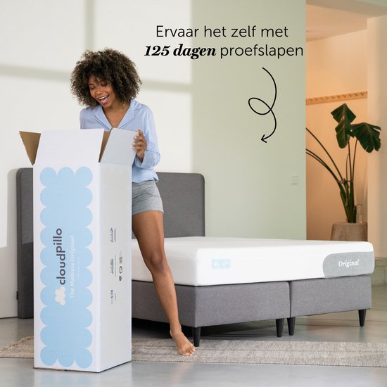 Cloudpillo Original Mattress - 90x210 - Couche de soutien adaptative - 4 couches - Confort ultime - Lavable à l'extérieur