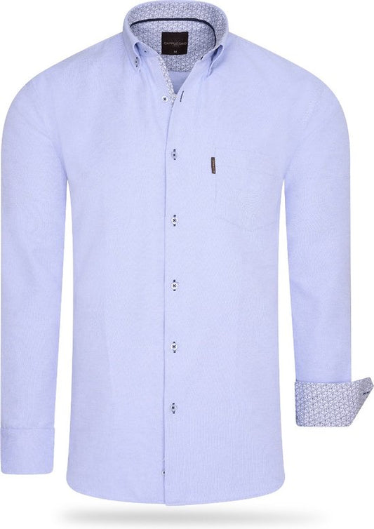 Cappuccino Italia - Chemises Hommes Chemise Regular Fit Baby Blue - Bleu - Taille XL