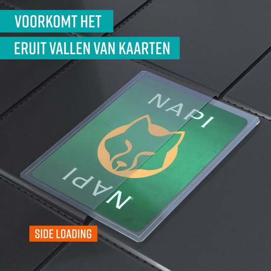 Reliure Toploader pour 282 cartes - Toploaders de collection de qualité supérieure avec fermeture éclair - Reliure pour cartes à collectionner - 9 poches - Faux cuir - Noir