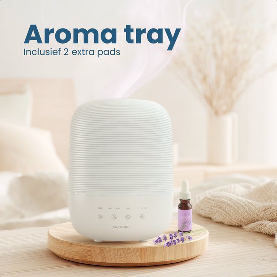 Auronic Humidificateur - 3L - Convient pour la chambre à coucher, la chambre de bébé, le bureau, le salon et plus encore - Humidificateur - Sans BPA - Blanc