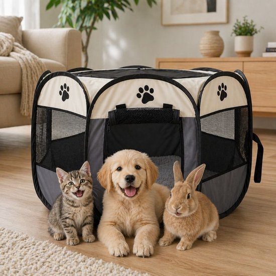 Ceruzo Parc à chiots pliable - pour petits chiens - chats - lapins - 73 cm