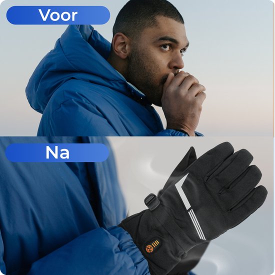 Qualitá® Heated Gloves - Gants chauffants - Résistants à l'eau - Gants électriques Taille L - Compatibilité avec écran tactile - Sports d'hiver - Rechargeable -