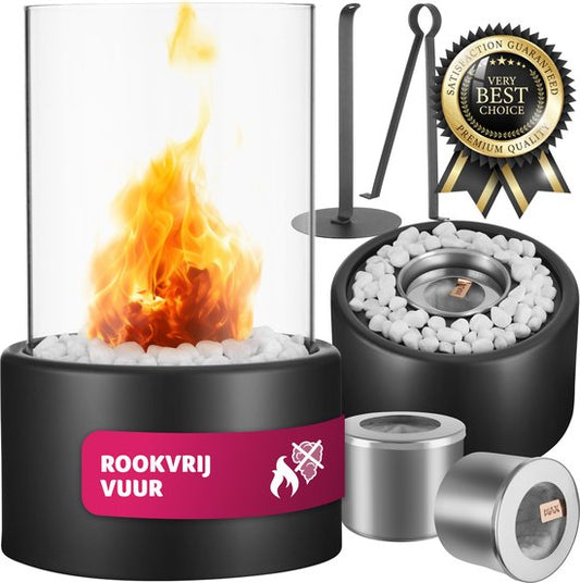 Cheminée de table au bioéthanol tectake® - Décoration de terrasse et de balcon - Feu de table à l'éthanol - Accessoires pour la maison et gadgets pour le camping en plein air - Décoration de table pour l'intérieur et l'extérieur