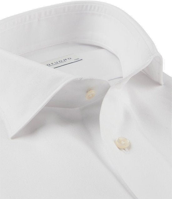 Chemise homme slim fit Profuomo - sergé - blanc - Repassage facile - Taille : 39