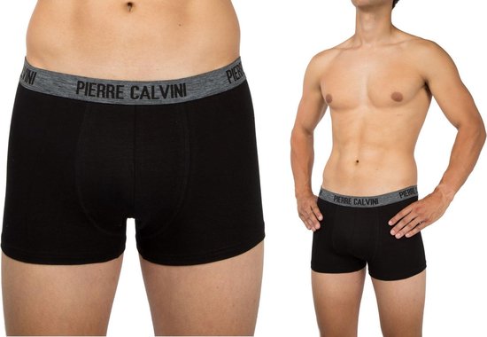 Pierre Calvini - Caleçons Hommes - Sous-vêtements Hommes - 12 Pièces - Taille L - Noir - Caleçons Short Pipe