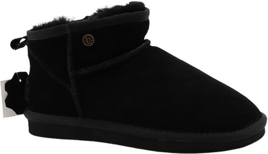 Alpacas Footwear - Ladies - Bottes courtes en daim véritable - Doublées de 100% de laine d'agneau douce - Black - 41