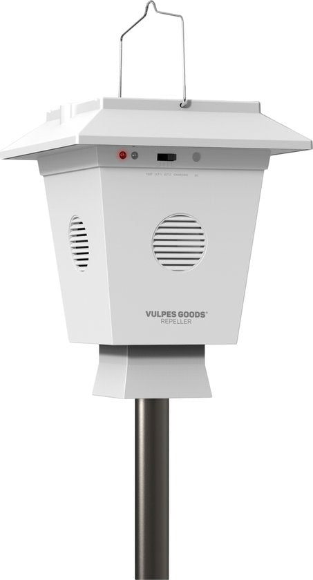 Vulpes Goods® Repellent - Répulsif pour pigeons - Répulsif pour oiseaux à ultrasons - Répulsif pour corneilles - Répulsif pour épouvantails pour pigeons, oiseaux, corneilles et autres volailles - Respectueux des animaux - Fonctionne à l'énergie solaire