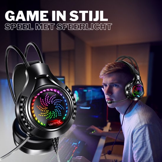 Casque de jeu VERTREX avec microphone - PC, PS5, PS4, Xbox, Nintendo Switch - son surround 7.1