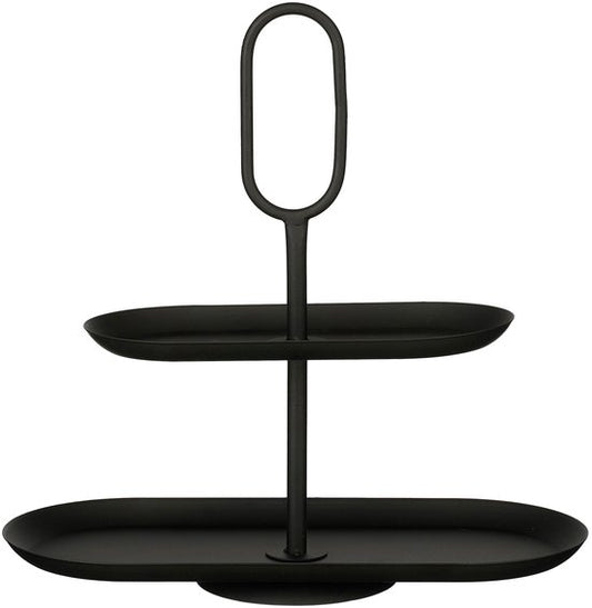 Mica Decorations Rama Etagere 2 Layer - L38 x L17 x H37 cm - Métal - Noir