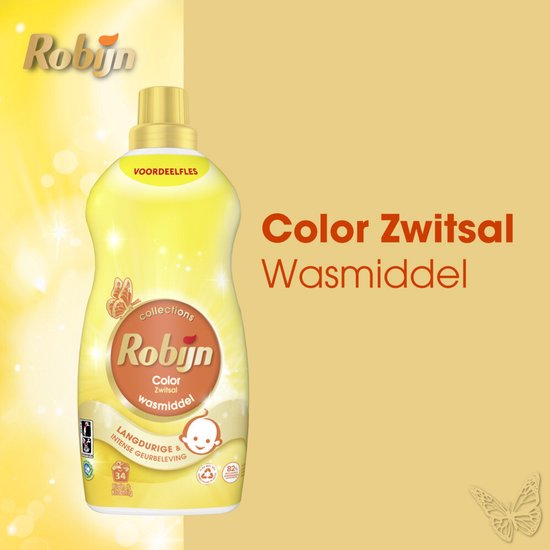Robijn Klein & Krachtig Détergent liquide Zwitsal Color - 34 lavages - 1,19 litre
