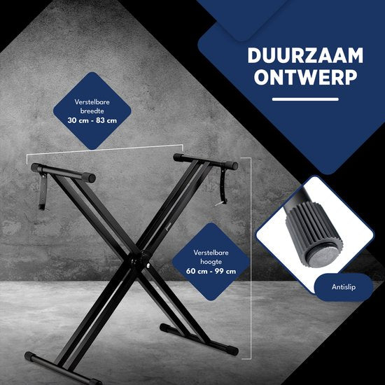 Finesse Keyboard Stand - Adjustable - Tripod - Piano Stand - Keyboard Stand