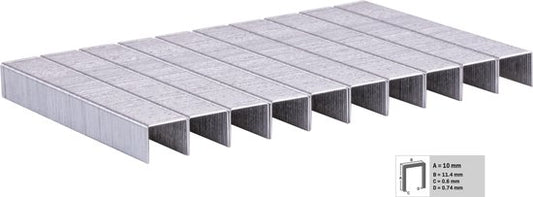 VONROC Agrafes - 1000 pièces - 10mm - Universelles - Pour VONROC ET502AC & ET503DC tackers