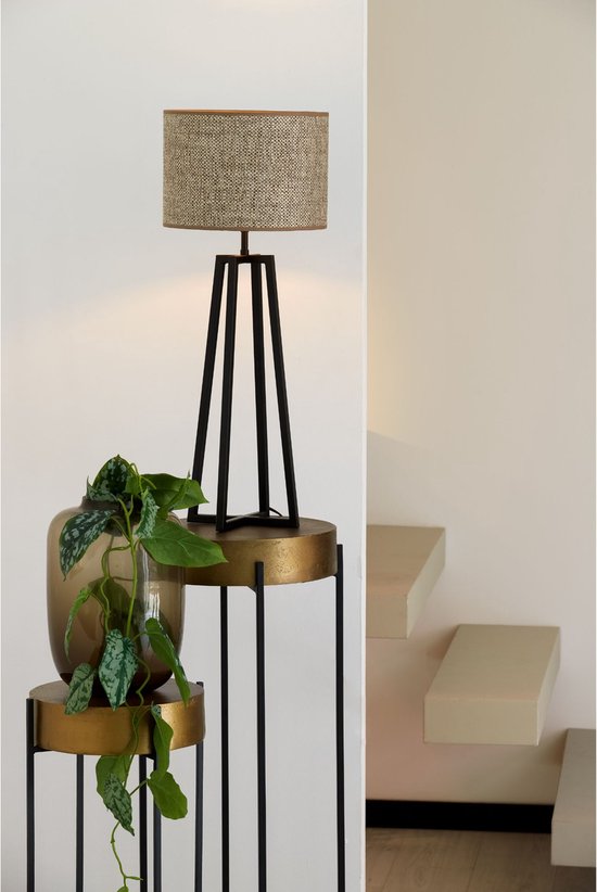 Light & Living Abat-jour cylindrique Saverna - Brun - Ø30x21cm - pour lampes de table, lampes suspendues
