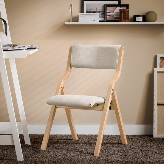 SoBuy Set of 2 Folding Chair, Office Chair with Upholstered Seat Cushion, Dining Chair, Light Grey, 49x80x54cm, FST40-HGx2 - pour la salle à manger, la cuisine, le salon ou le bureau à domicile