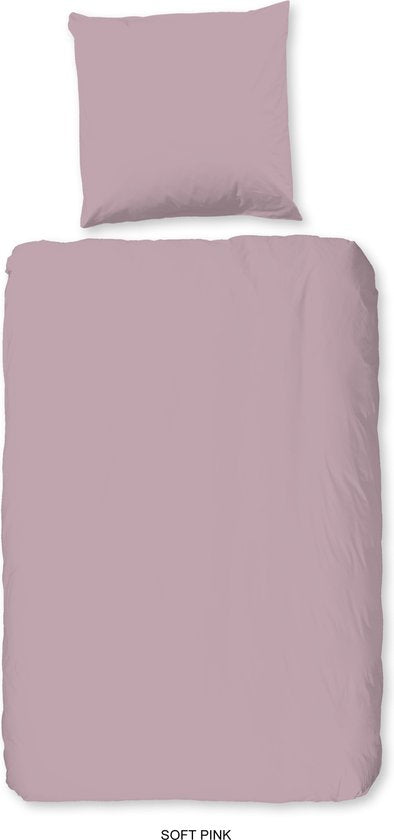 Good Morning Enveloppe de couette "uni pattern" - Rose - (135x200 cm) - Coton