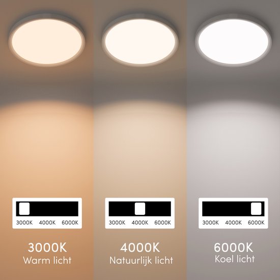 Nolt Plafonnier Dimmable - Eclairage de salle de bain - 24W - ⌀ 30cm - Blanc