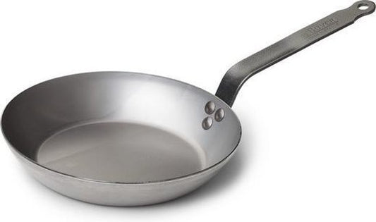Poêle en acier De Buyer Ø 24cm - sans PFAO & PTFE - Pas d'induction - Revêtement antiadhésif en cire naturelle