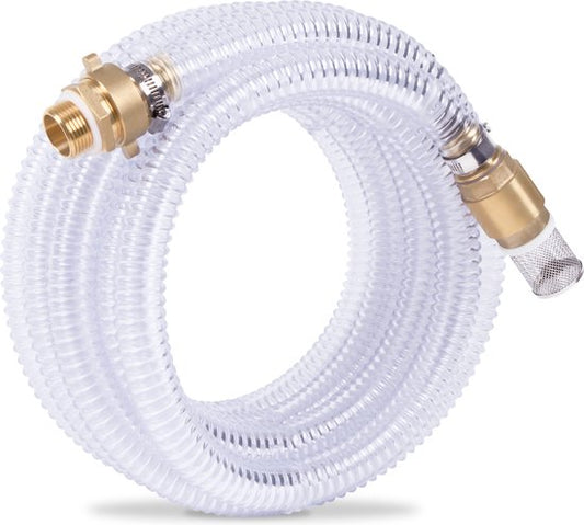 VONROC Tuyau d'aspiration pour pompes à eau / Tuyau d'aspiration spiralé - 7m x 25mm, 1''. - Universel