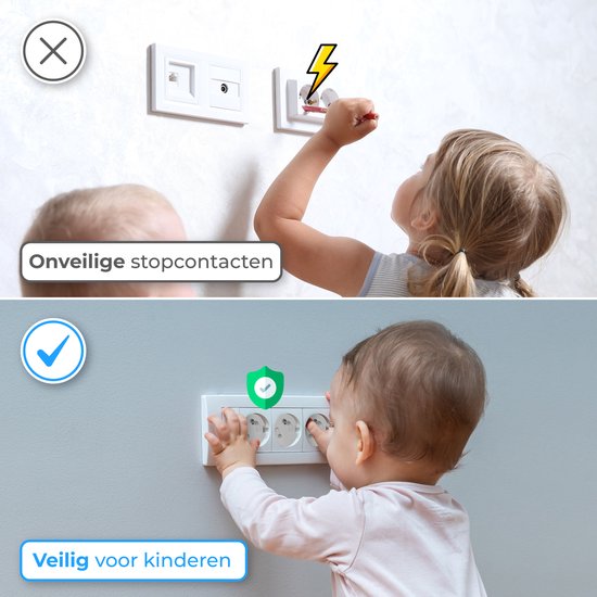 Nuvance Protection des prises - 24 pièces - pour la Belgique - Protection de l'enfant - BE - Protection des prises - Blanc