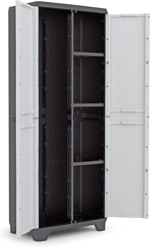 Keter Linear Utility Storage Cabinet - 68x173x39 cm - Gris/Noir