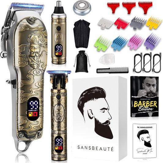 Tondeuse à cheveux professionnelle sans fil 4 en 1 - Tondeuse à cheveux pour hommes - Cheveux - Tondeuse à cheveux - Machine à cheveux pour coiffeurs - Tondeuse à cheveux - Tondeuse à barbe - Barber Hair Clipper - Hairdresser Buddha Trimmer - Barber Set