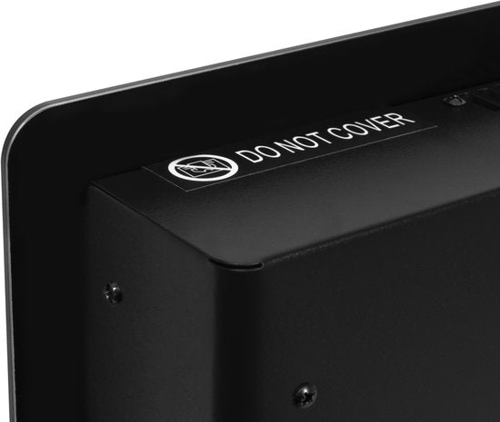 Chauffage électrique de luxe VONROC - Convecteur avec panneau en verre - 1250W/2500W- Chauffe les pièces jusqu'à 30m2 - Contrôlé par l'application (via Wifi) et manuellement - Thermostat et minuterie réglables - Noir