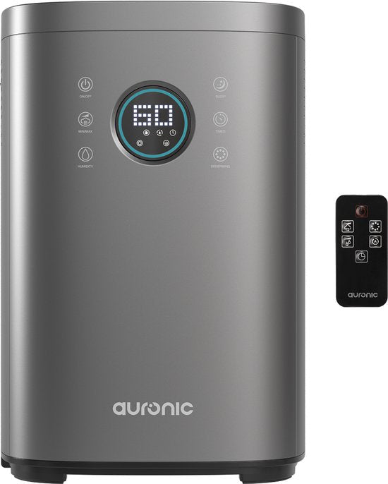 Auronic Humidificateur - 4 litres - 40m2 - Convient au salon, au bureau, à la chambre à coucher, à la chambre de bébé et plus encore - Avec aromathérapie - Sans BPA - Gris