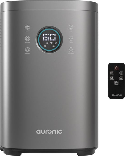 Auronic Humidificateur - 4 litres - 40m2 - Convient au salon, au bureau, à la chambre à coucher, à la chambre de bébé et plus encore - Avec aromathérapie - Sans BPA - Gris