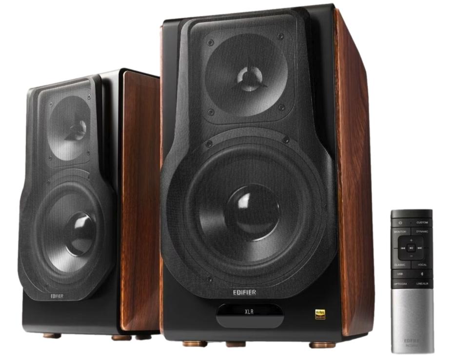 Edifier - S3000MKII Premium Active 2.0 Speakers - 256 W RMS - Black & Brown Wood - Hi-Res Audio & Bluetooth 5.0 - Wirelessly Connected System - Ultimate Sound Experience